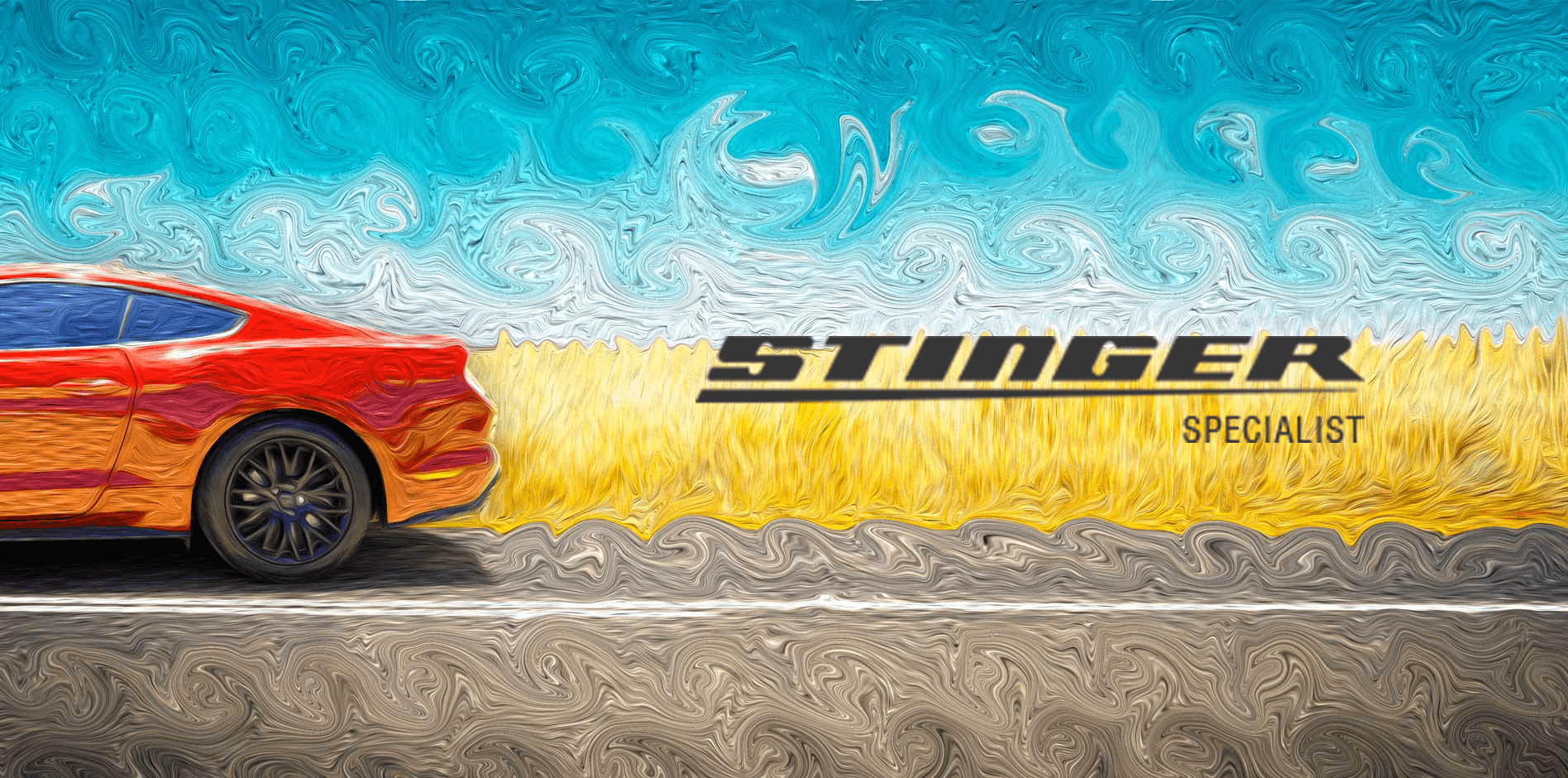 Stinger vip in een Ferrari